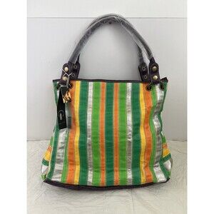 Vintage 90S Y2K Candice Los Angeles Spring Summer Striped Shoulder Bag Purse‎